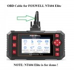 OBD2 16Pin Cable Diagnostic Cable for FOXWELL NT604 Elite
